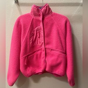 HOT PINK FUZZY FLEECE JACKET
